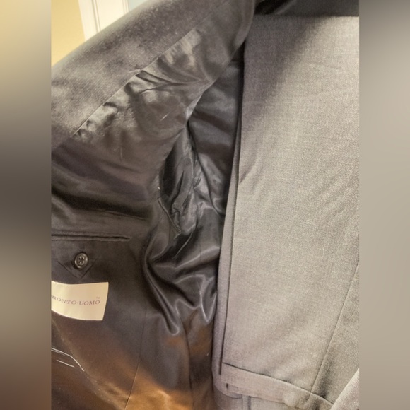 Pronto Uomo Men’s 44R Charcoal Gray Suit - Picture 12 of 12